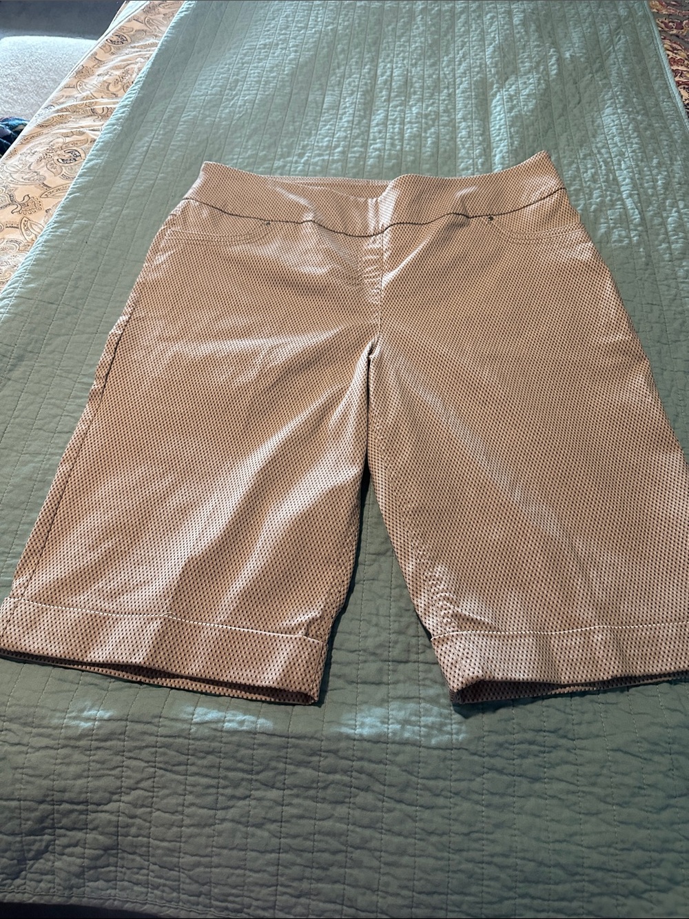 Westbound Tan Micro-Pattern Bermuda Shorts